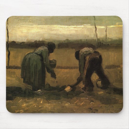 Peasant Woman Planting Potato door Vincent van Gog Muismat (Voorkant)