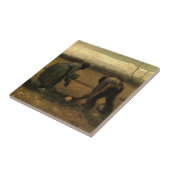 Peasant Woman Planting Potato door Vincent van Gog Tegeltje (Zijkant)