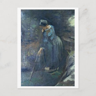 Peasant Woman Raking, Van Gogh Fine Art Briefkaart