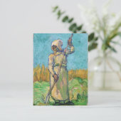 Peasant Woman with Rake, Vincent van Gogh Fine Art Briefkaart (Staand voorkant)