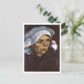 Peasant Woman with White Pet, Vincent van Gogh Briefkaart (Staand voorkant)
