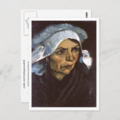 Peasant Woman with White Pet, Vincent van Gogh Briefkaart (Voorkant / Achterkant)
