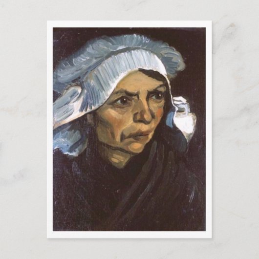 Peasant Woman with White Pet, Vincent van Gogh Briefkaart (Voorkant)