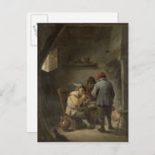 Peasantia door een Inn Fire Briefkaart (Voorkant / Achterkant)