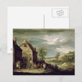 Peasants die Boules spelen Briefkaart (Voorkant / Achterkant)