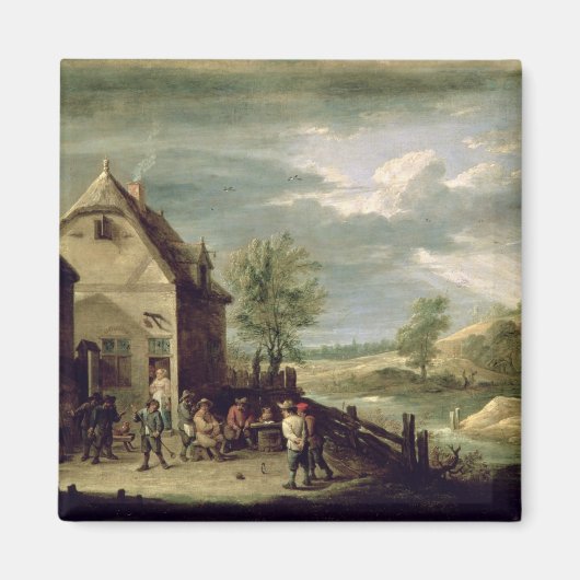 Peasants die Boules spelen Magneet (Voorkant)