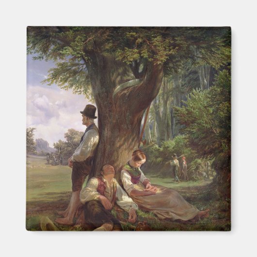 Peasants met een Siesta, 1841 Magneet (Voorkant)