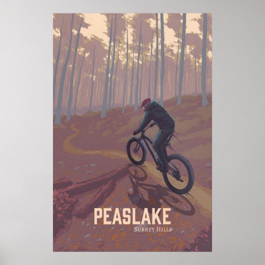 Peaslake Mountainbike Reisposter Poster (Voorkant)