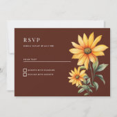 Peaty brown orange mint sunflower flowers RSVP Kaart (Voorkant)