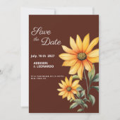 Peaty bruin sinaasappel munt zonnebloem Save the D Kaart (Voorkant)