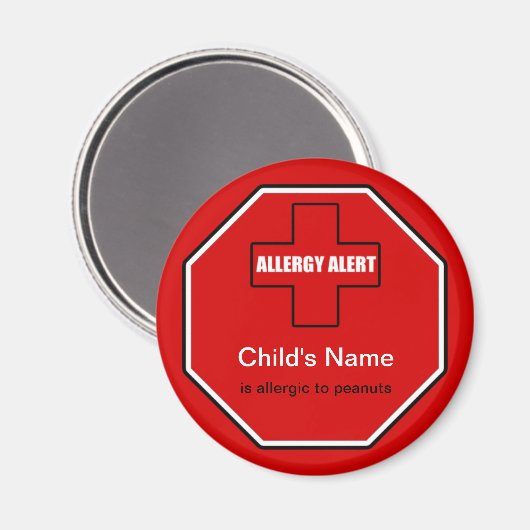 Peauts Allergy Medical Allergy Alert Magnet (Voorkant / Achterkant)
