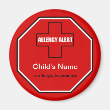 Peauts Allergy Medical Allergy Alert Magnet
