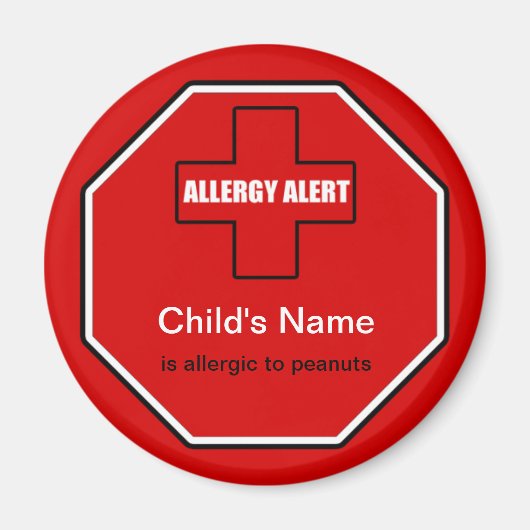 Peauts Allergy Medical Allergy Alert Magnet (Voorkant)