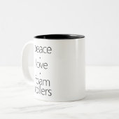 Peave Love Foam Rollers Tweekleurige Koffiemok (Voorkant links)