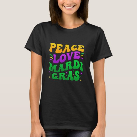 Peave Love Mardi Gras Retro Mardi Gras 2023 Mannen T-shirt (Voorkant)