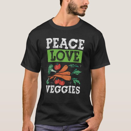 Peave Love Veggies Veganisme T-shirt (Voorkant)
