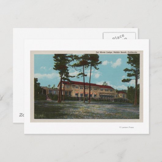 Pebble Beach, CA - Del Monte Lodge Uitzicht en Briefkaart (Voorkant / Achterkant)