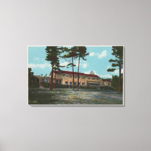 Pebble Beach, CA - Del Monte Lodge Uitzicht en Canvas Afdruk