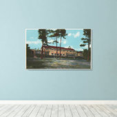 Pebble Beach, CA - Del Monte Lodge Uitzicht en Canvas Afdruk (Insitu (Houten vloer))