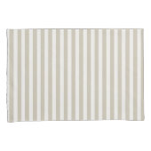 Pebble Brown and White Striped Coastal Kussensloop (Voorkant-Rechts)