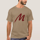 Pebble Brown Monogram Initiaal Modern T-shirt (Voorkant)
