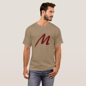 Pebble Brown Monogram Initiaal Modern T-shirt (Voorkant volledig)