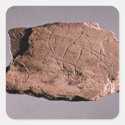 Pebble die een man weergeeft dat wordt aangevallen vierkante sticker (Voorkant)