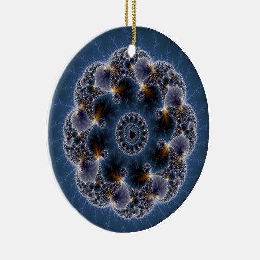 Pebble Fractal Art Keramisch Ornament (Rechts)