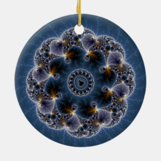 Pebble Fractal Art Keramisch Ornament (Achterkant)