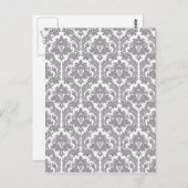 Pebble Gray Damask Pattern Briefkaart (Voorkant / Achterkant)