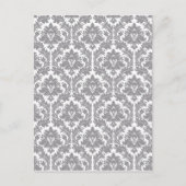 Pebble Gray Damask Pattern Briefkaart (Voorkant)