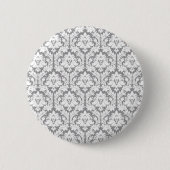 Pebble Gray Damask Pattern Ronde Button 5,7 Cm (Voorkant)