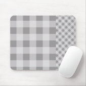 Pebble Gray Gingham-patroon Muismat (Met muis)