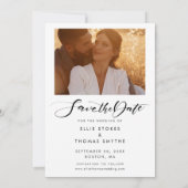 Pebble hart gevonden liefde foto bruiloft save the date (Achterkant)