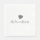 Pebble Hart Ontdekking Bruiloft Servet (Voorkant)