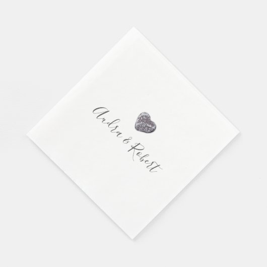 Pebble Hart Ontdekking Bruiloft Servet (Hoek)