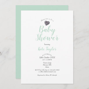 Pebble Heart Baby shower / Sprinkle Kaart