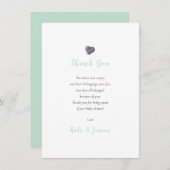 Pebble Heart Couples Baby shower Dank u Gedicht Bedankkaart (Voorkant / Achterkant)
