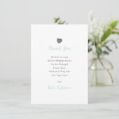 Pebble Heart Couples Baby shower Dank u Gedicht Bedankkaart (Staand voorkant)