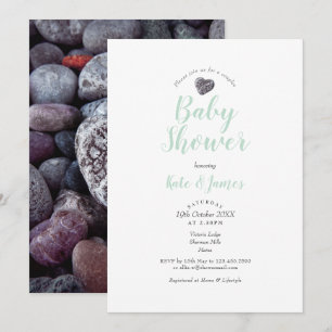 Pebble Heart Couples Baby Shower / Sprinkle Kaart
