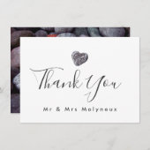 Pebble Heart Discovery Bruiloft Dank u Bedankkaart (Voorkant / Achterkant)