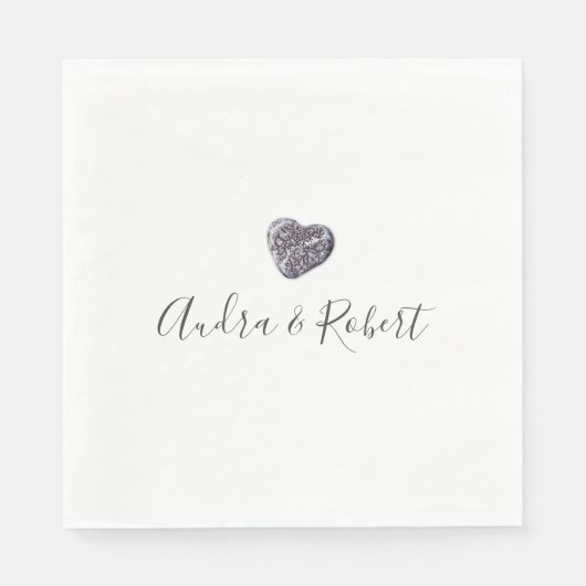 Pebble Heart Discovery Bruiloft Servet (Voorkant)