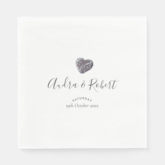 Pebble Heart Discovery Bruiloft Servet (Voorkant)