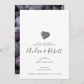 Pebble Heart Discovery slaat de datum op Save The Date (Voorkant / Achterkant)