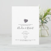 Pebble Heart Discovery Verloving Feest Kaart (Staand voorkant)