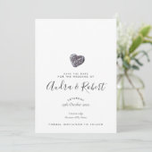 Pebble Heart Ontdekking Bewaar de Datum Save The Date (Staand voorkant)