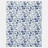 Pebble Pattern - Cyanotype Effect Fleece Deken (Voorkant)