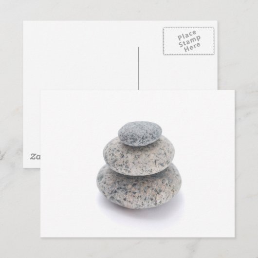 Pebble sculpture op een witte achtergrond briefkaart (Voorkant / Achterkant)