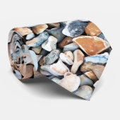 Pebble Stone gepersonaliseerd patroonontwerp Stropdas (Opgerold)