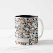 Pebble Stone gepersonaliseerd patroonontwerp Tweekleurige Koffiemok (Voorkant rechts)